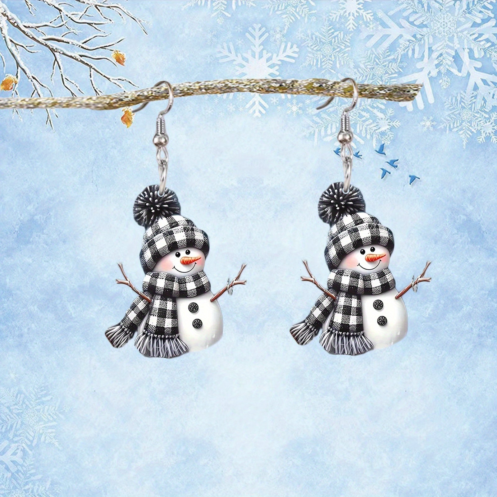 Free Gift Charming Snowman Acrylic Dangle Earring