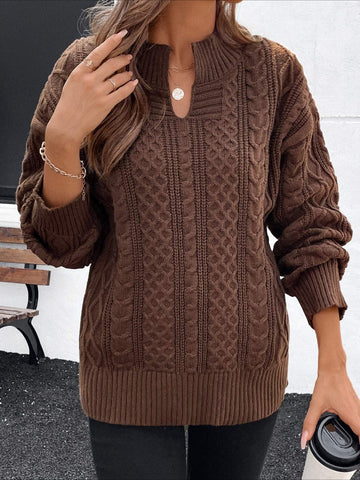 Solid Color Pull On Long Sleeve Sweater