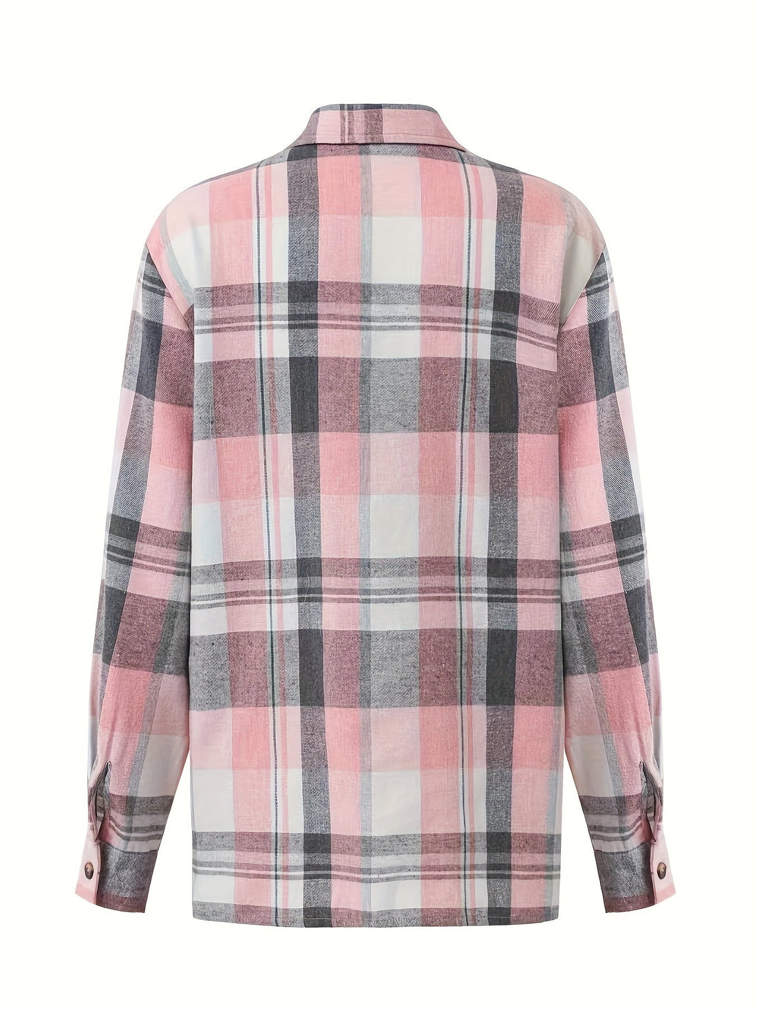 Plaid Print Simple Shirt, Casual Button Front Long Sleeve Shirt