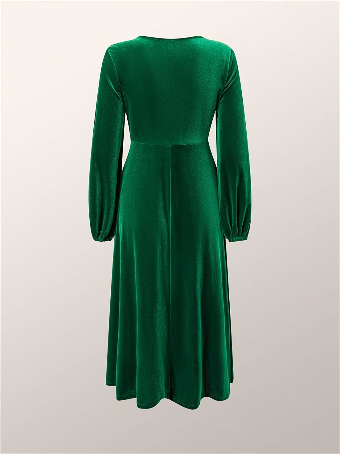 Women'S Velvet Maxi Dress, Autumn New Arrival, A-Line Bell Sleeve, Round Neck