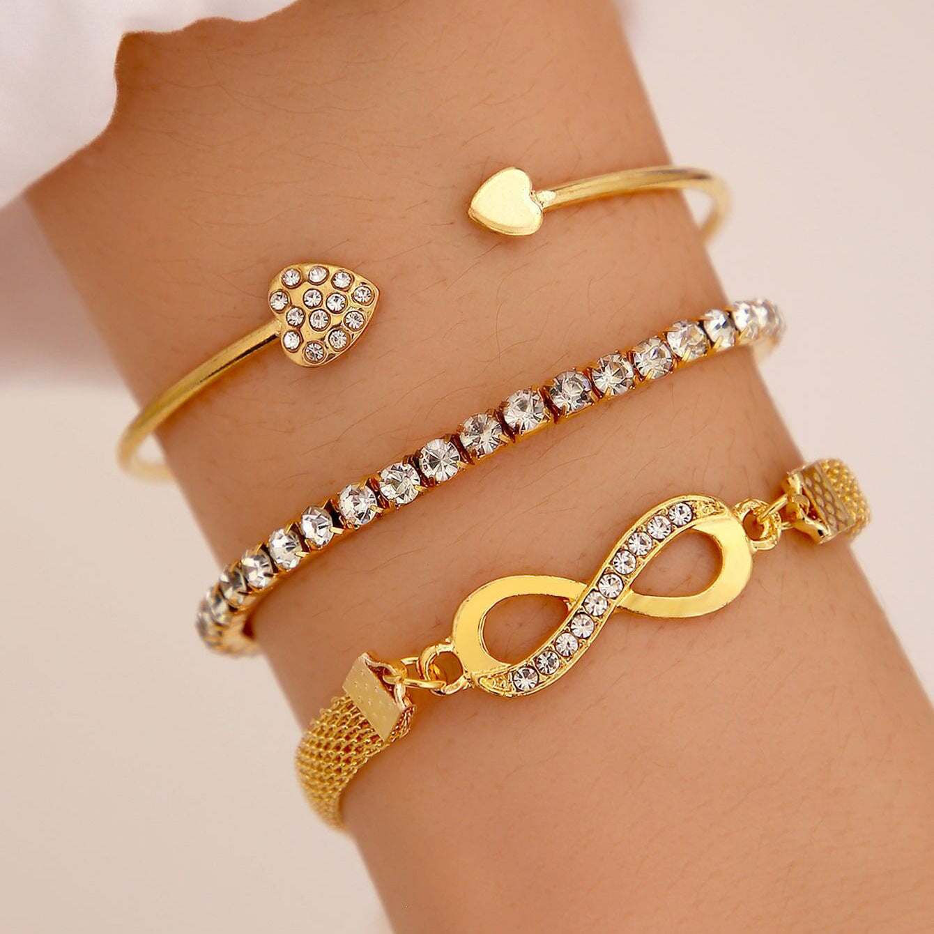 Love Opening Bracelet Set of Three