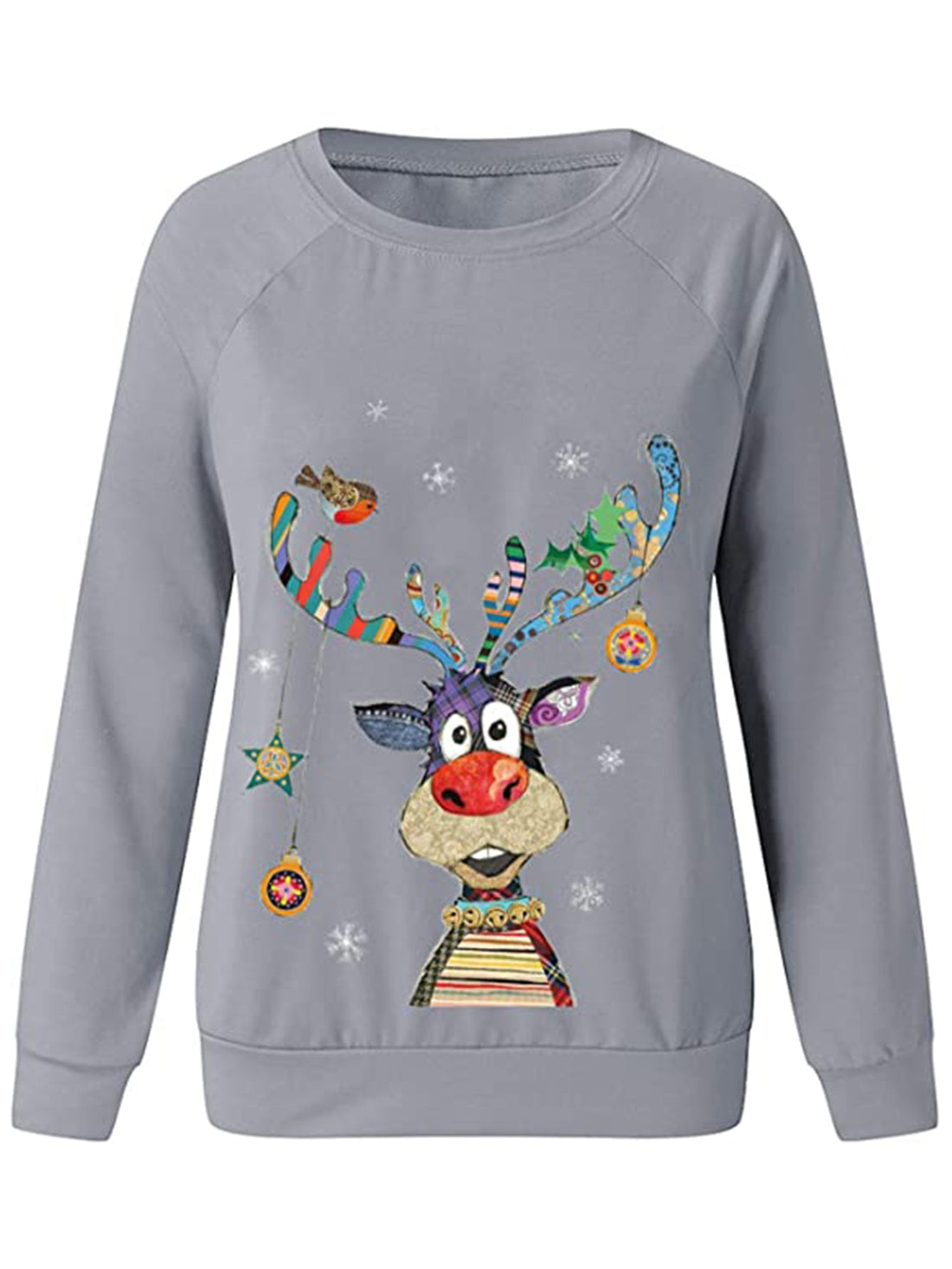 Women's Sweatshirt Casual Christmas Crew Neck Printed Long Sleeve Fashion Fall Loose Pullover