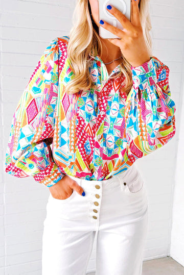 Multicolour Abstract Printed Long Sleeve Casual Shirt